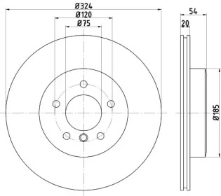 HELLA PAGID 8dd355123451 -  Тормозной диск
